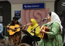 apresentação musical na Estação Brás