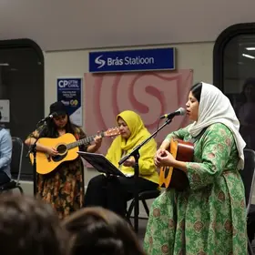 apresentação musical na Estação Brás