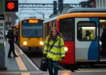 mulher cai entre trem e plataforma