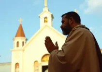 Flávio Bolsonaro e Tarcísio em culto evangélico